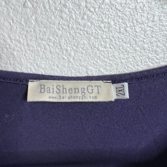 Baisheng GT Women's Blue Floral Lined Flouncing Flared Blouse - 2XL - Picture 6 of 8